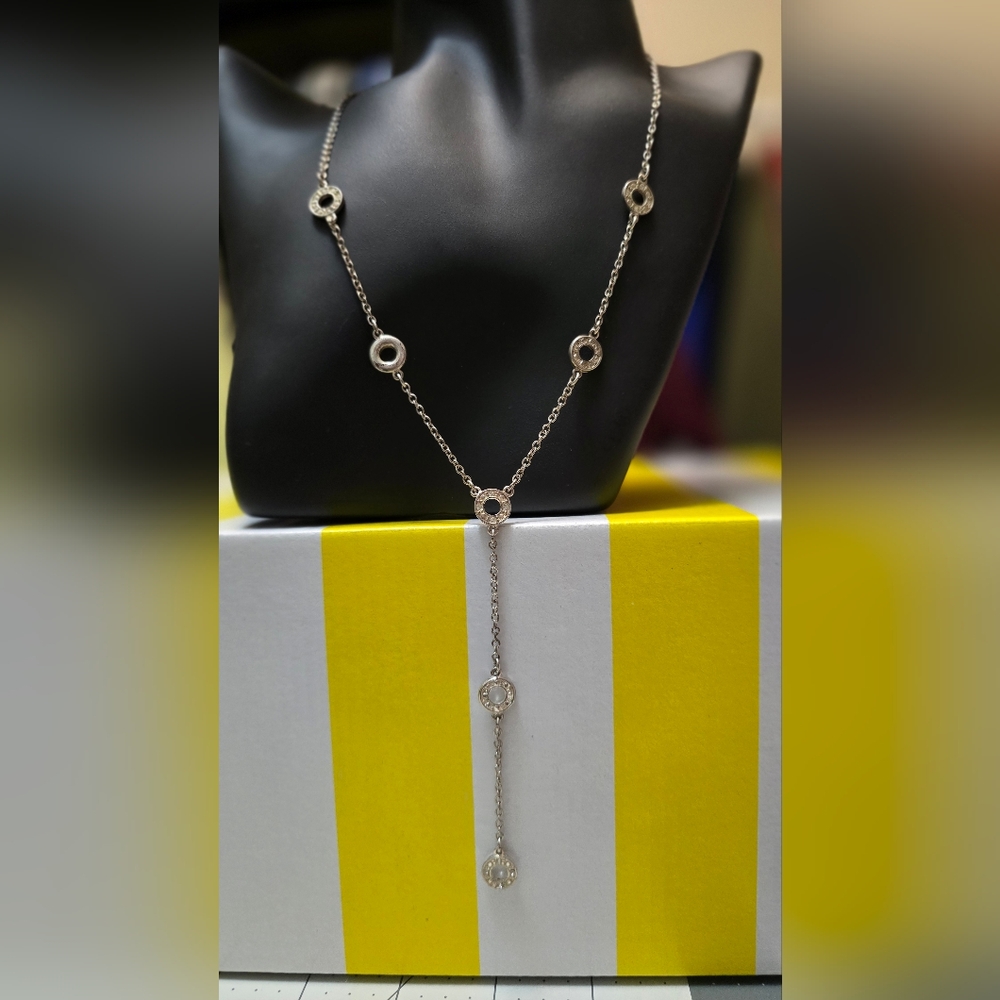 Avon Silver Tone Necklace with Circular Accents
